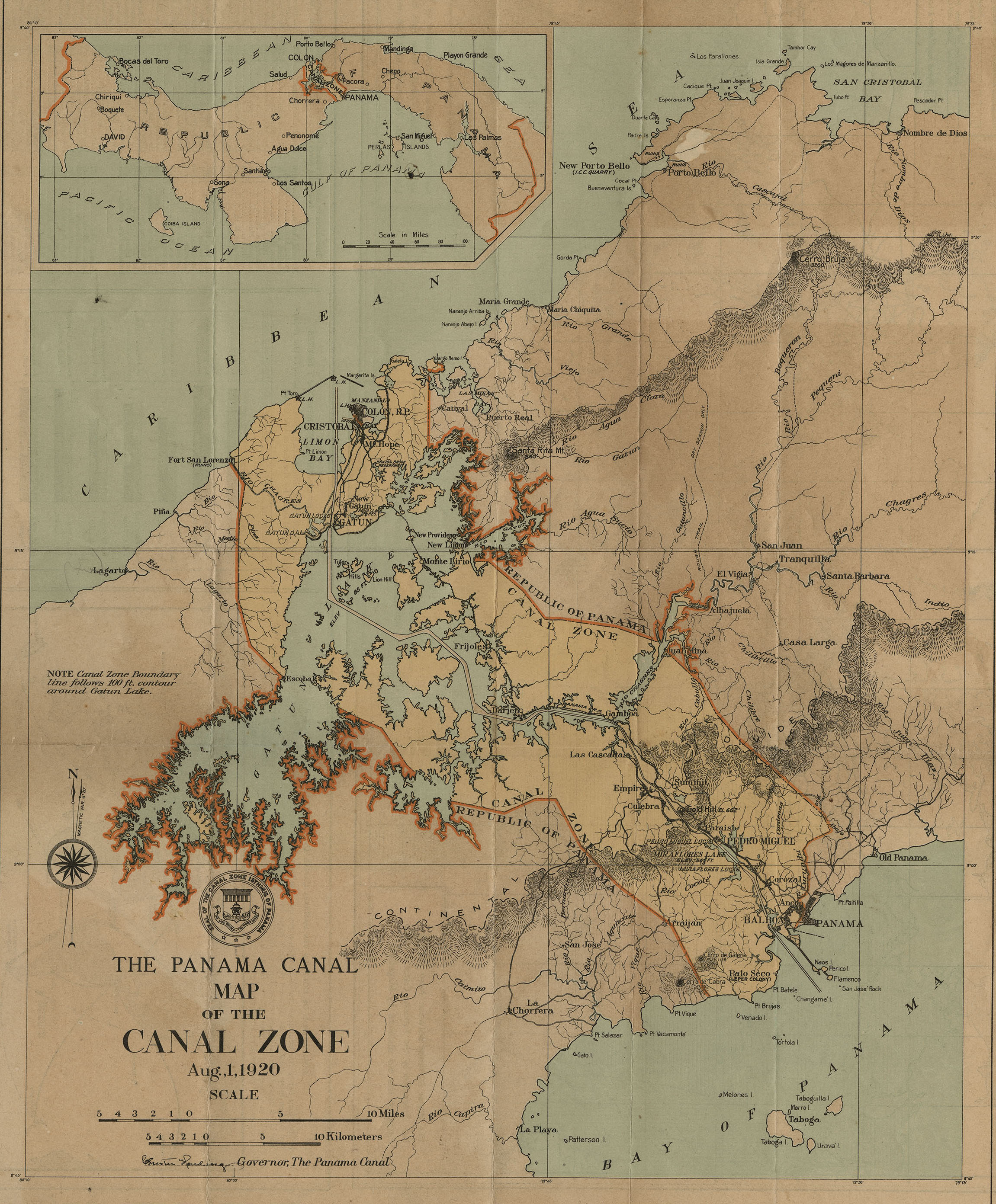 Panama Canal Map width=